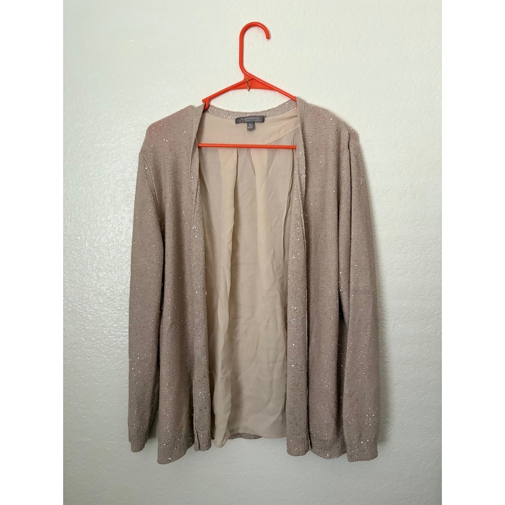 Neiman Marcus The Cashmere Collection Sequin‎ Cardigan Preppy Formal Luxury Silk